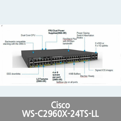 [Cisco] Catalyst WS-C2960X-24TS-LL - switch -NEW SEALED-