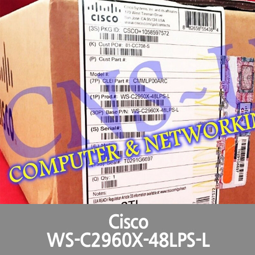 [Cisco] WS-C2960X-48LPS-L Catalyst 2960-X 48 GigE PoE 370W 4 x 1G SFP LAN BASE