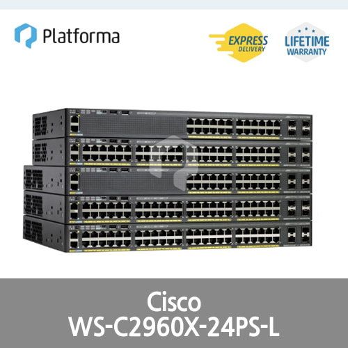 [Cisco] WS-C2960X-24PS-L 24 Port 4 SFP GigE PoE Switch LAN Base 370W AC