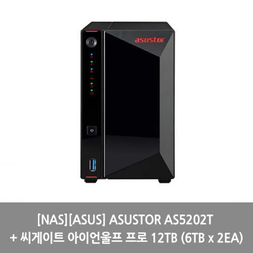 [NAS][ASUS] ASUSTOR AS5202T + 씨게이트 아이언울프 프로 12TB (6TB x 2EA)