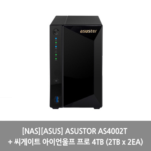 [NAS][ASUS] ASUSTOR AS4002T + 씨게이트 아이언울프 프로 4TB (2TB x 2EA)