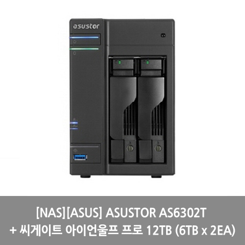 [NAS][ASUS] ASUSTOR AS6302T + 씨게이트 아이언울프 프로 12TB (6TB x 2EA)