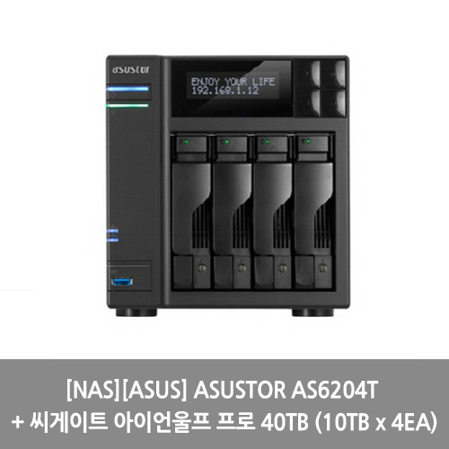 [NAS][ASUS] ASUSTOR AS6204T + 씨게이트 아이언울프 프로 40TB (10TB x 4EA)